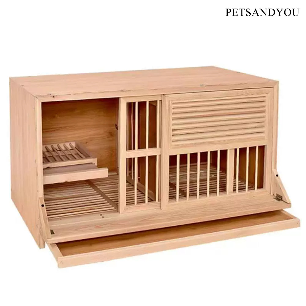 PETSANDYOU Solid Wood Pigeon Breeding Nest Box