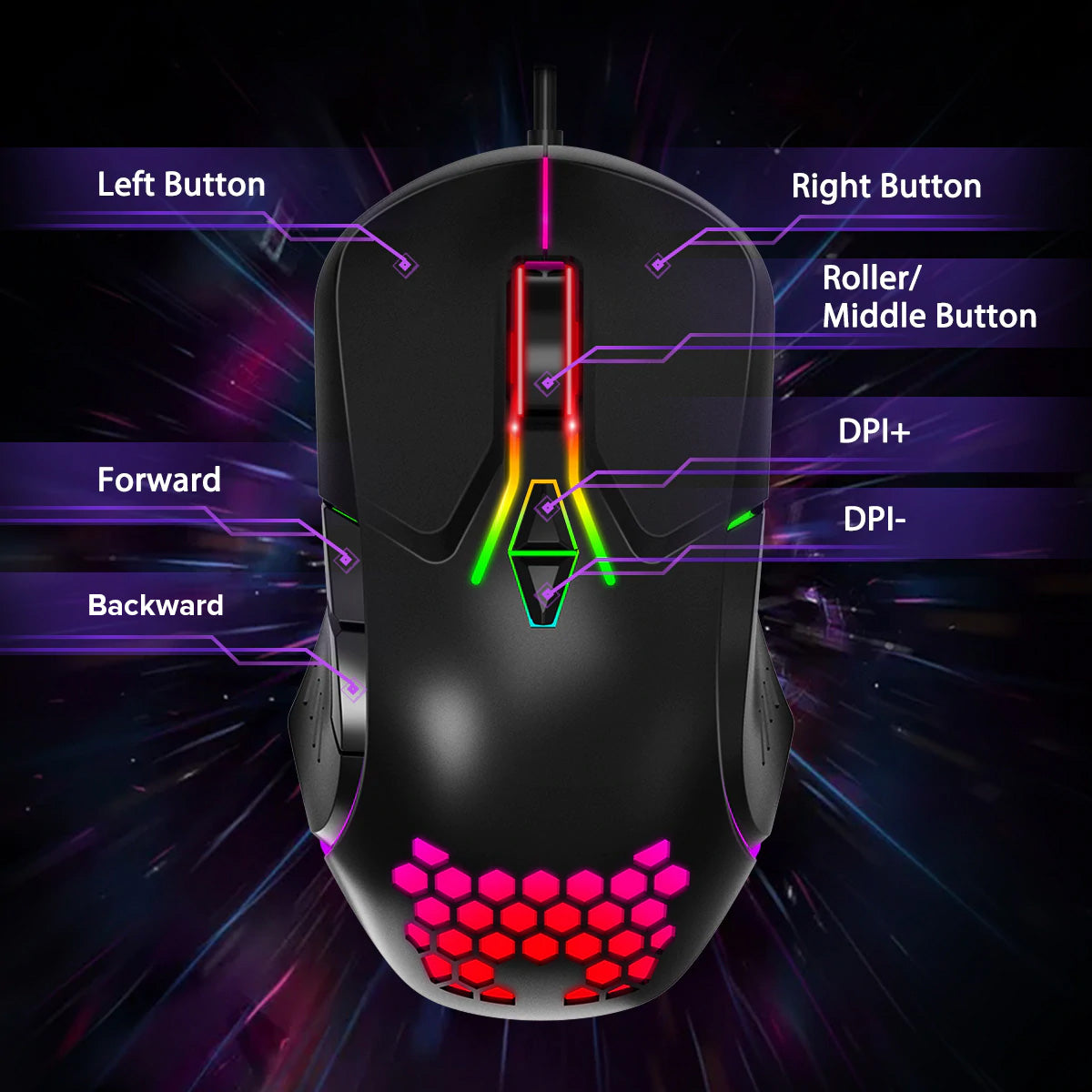 RGB WIRED GAMING MOUSE // CW902 - GTRACING