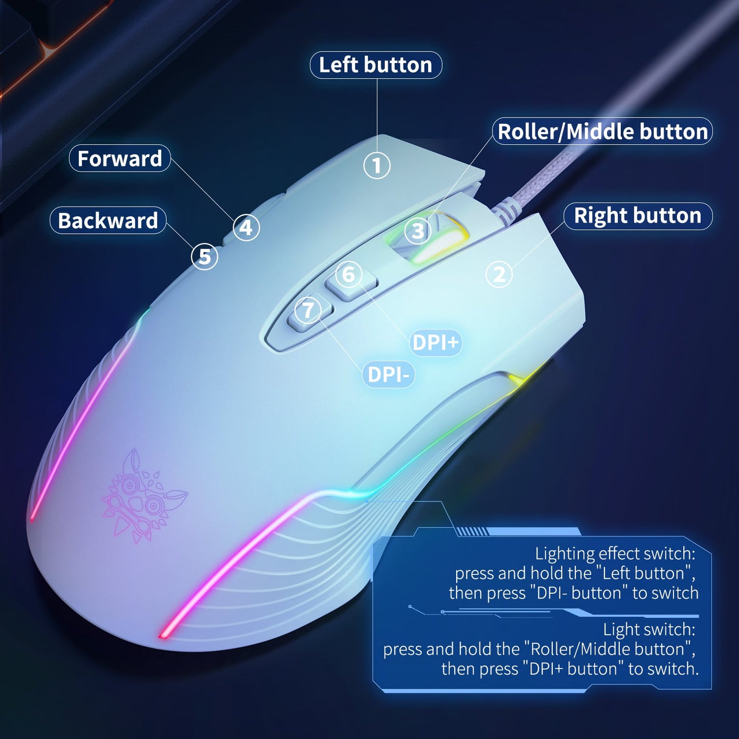 RGB WIRED GAMING MOUSE // CW905 - GTRACING
