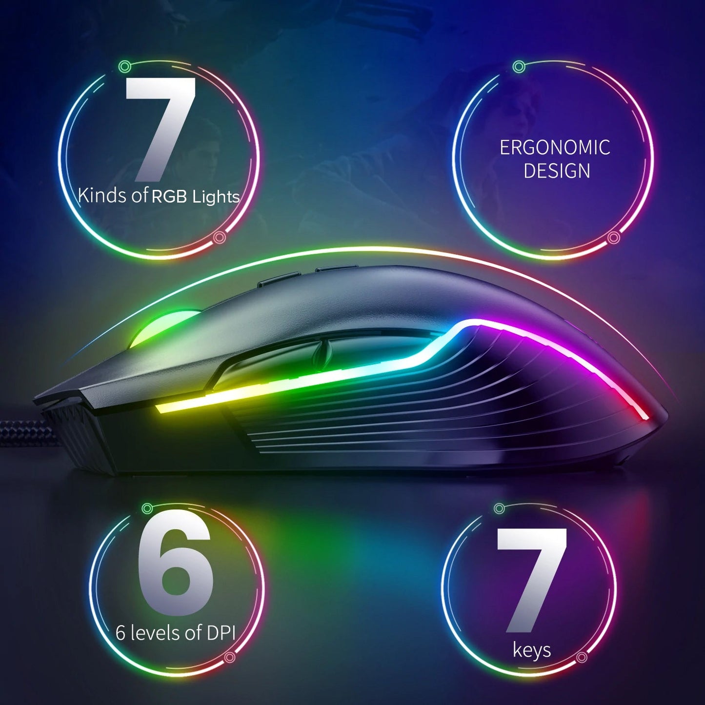 RGB WIRED GAMING MOUSE // CW905 - GTRACING