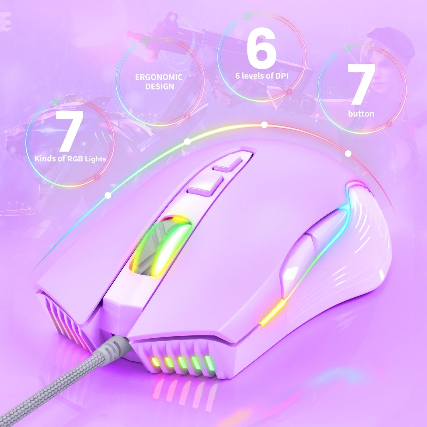 RGB WIRED GAMING MOUSE // CW905 - GTRACING