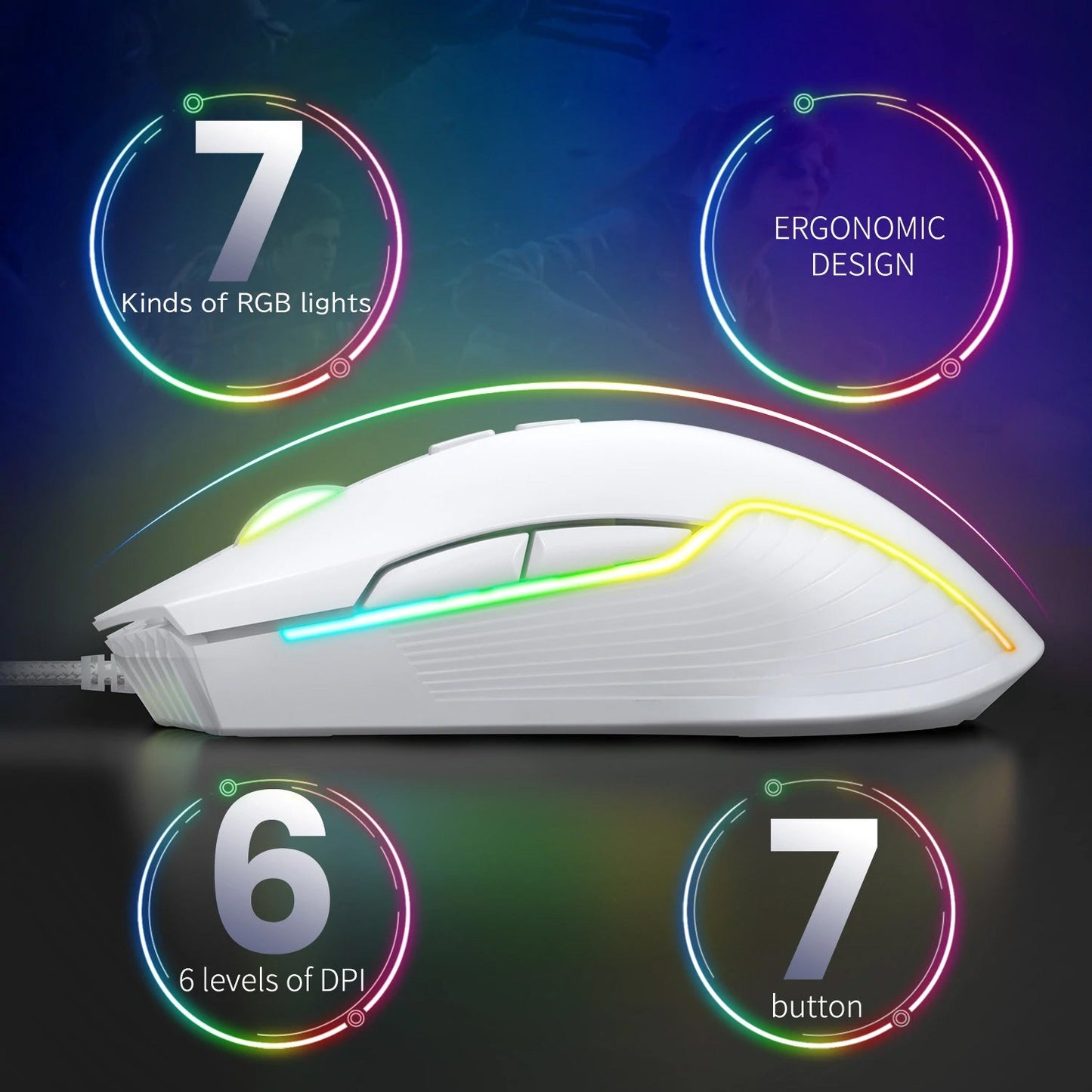 RGB WIRED GAMING MOUSE // CW905 - GTRACING