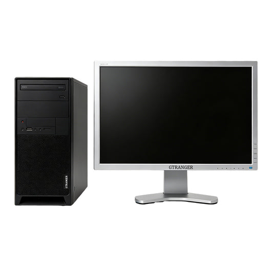 GTRANGER All-in-One Business Desktop Computer Tower with Silver Frame HD Monitor, Stable Office PC for Work, School, Retail & Daily Home Use