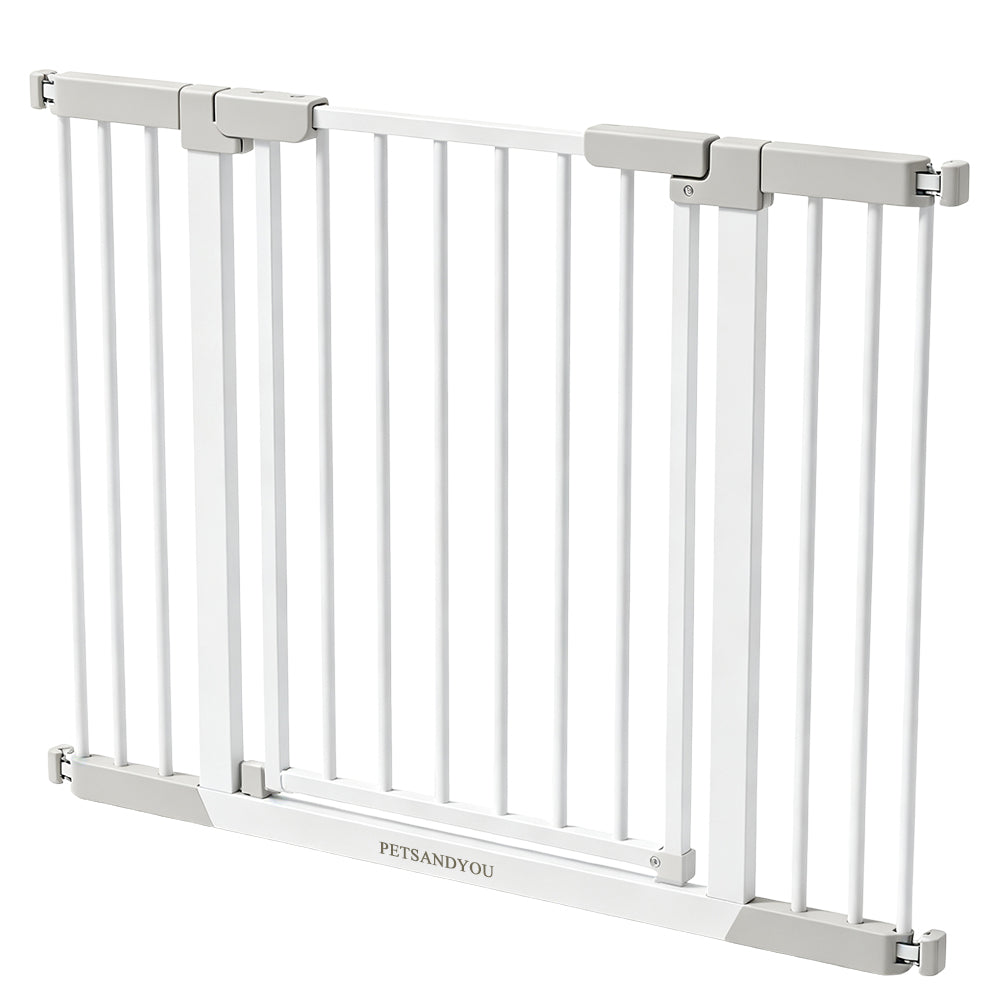 PETSANDYOU Pressure Mount Baby & Pet Safety Gate, No Drill Expandable Metal Barrier Gate, Stair Doorway Guard for Toddlers Cats Small Dogs Indoor Isolation Fence