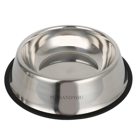 PETSANDYOU Anti-Slip Stainless Steel Dog & Cat Bowl