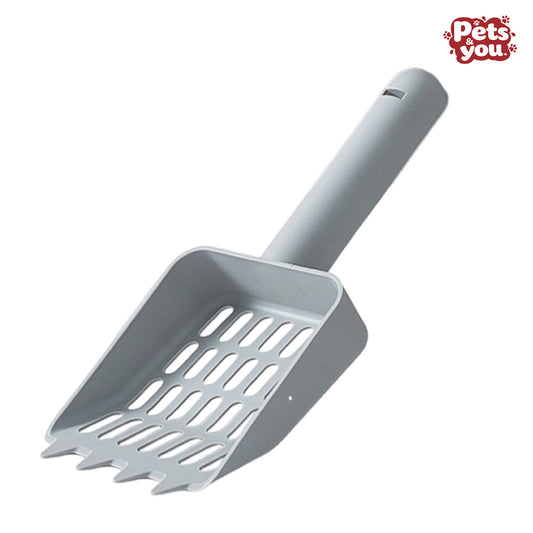 pets&you Heavy Duty Plastic Cat Litter Scoop, Deep Sifting Litter Shovel with Front Claw Rake, Easy Clean Waste Sifter Tool for All Types Cat Litter Box