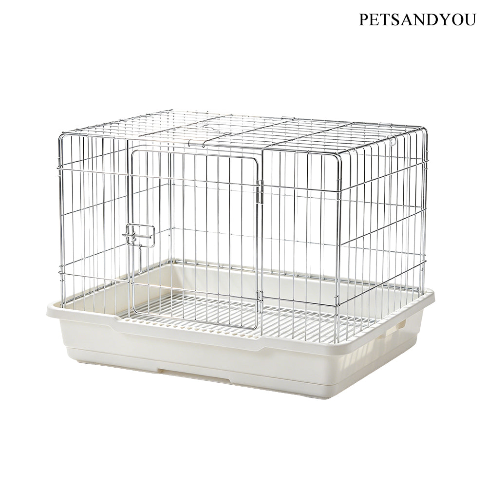 PETSANDYOU Foldable Galvanized Metal Small Animal Cage