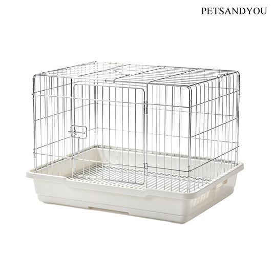 PETSANDYOU Foldable Galvanized Metal Small Animal Cage