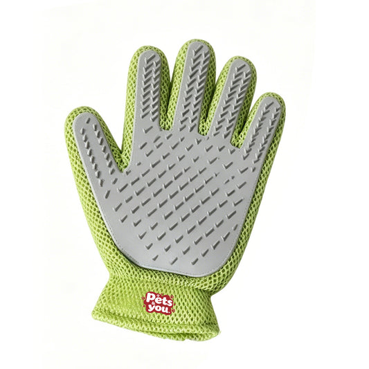 pets&you Pet Grooming Glove Deshedding Brush, Soft Silicone Hair Remover Mitt for Dogs Cats Horses, Efficient Gentle Shedding Massage Glove for Long & Short Fur