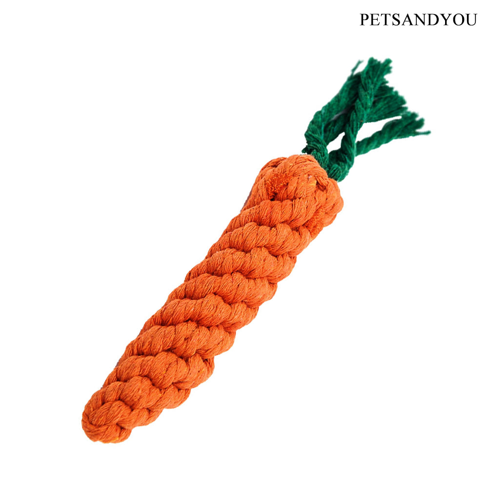 PETSANDYOU Pet Carrot Dental Teething Rope Toy for Dogs & Cats