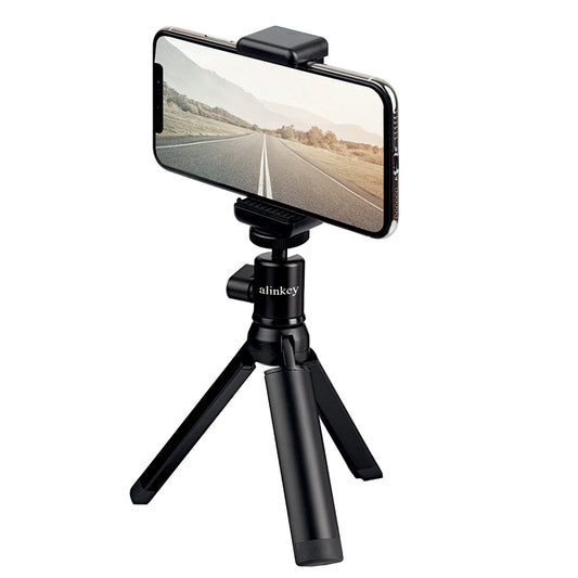 alinkey Mini Desktop Phone Tripod, 360° Rotatable Ball Head Cell Phone Holder, Portable Pocket Tripod for Selfie Vlog Live Streaming Online Class