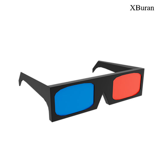 Xburan Red and blue 3D viewing glasses suitable for movies and games, featuring a lightweight and minimalist design