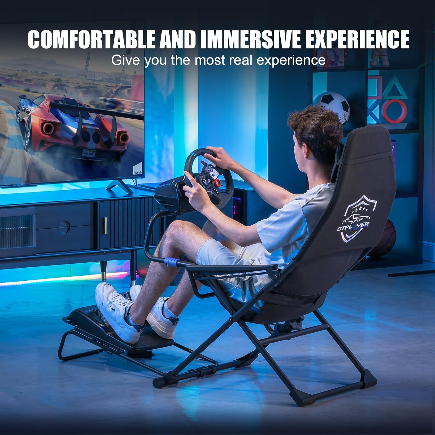 GTPLAYER Sim Racing Cockpit Foldable & Adjustable for High Performance ...