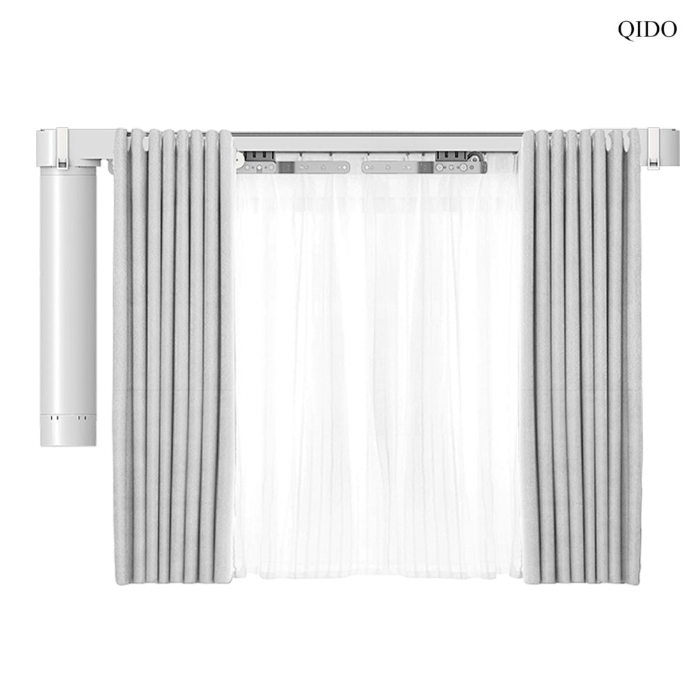 QIDO Smart Electric Curtain Track System | App & Voice Controlled Motorized Curtains for Home Automation