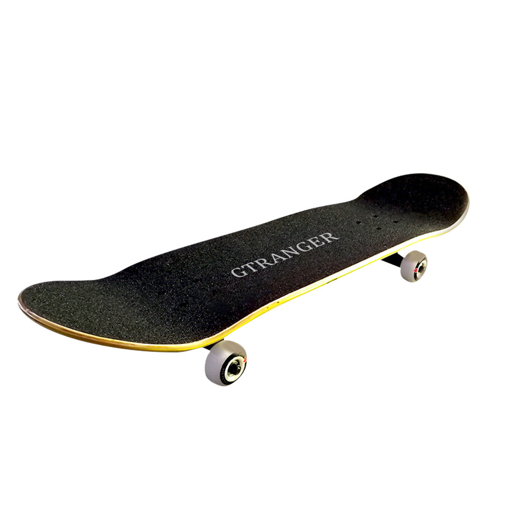 GTRANGER Complete Skateboard, 7-Layer Canadian Maple Double Kick Skate Board for Beginners & Pro Skaters, Standard Trick Skateboard for Street Sports