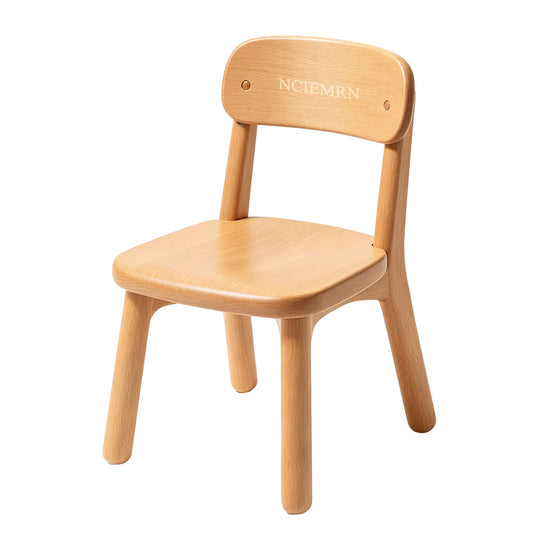NCIEMRN Natural Beech Children's Chair | Round and Safe Design, Stable Small Chair to Accompany Children's Growth