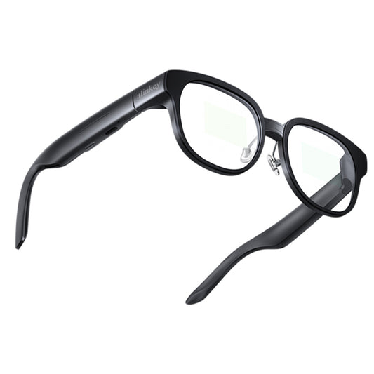 Alinkey Open-Ear AI Smart Glasses | Bone Conduction Audio + Bluetooth Call, Prescription Lens Replaceable, All-Day Wear Smart Eyewear