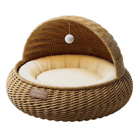 GTPLAYER Pet Cat Bed with Fluffy Ball Hanging