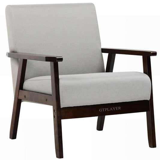 GTPLAYER Mid-Century Modern Armchair with Solid Wood Legs leisure Recliners