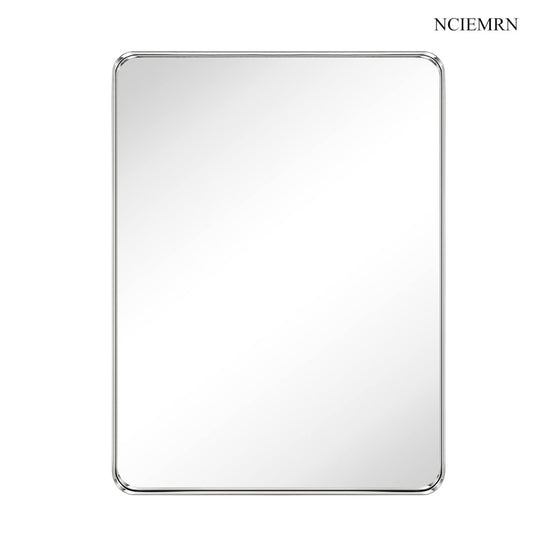 NCIEMRN Light Luxury Rounded Corner Wall Mounted Mirror | A high-definition distortion free, minimalist decorative mirror that illuminates spaces