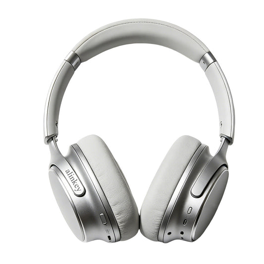 alinkey Light luxury silver white head wearable Bluetooth earphones