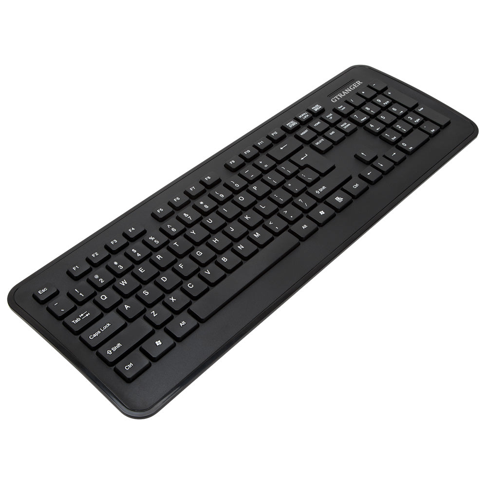 GTRANGER Full-Size Wired Keyboard, Ergonomic Quiet Typing USB Keyboard, Waterproof Durable Desktop Keyboard for Office Home Laptop PC