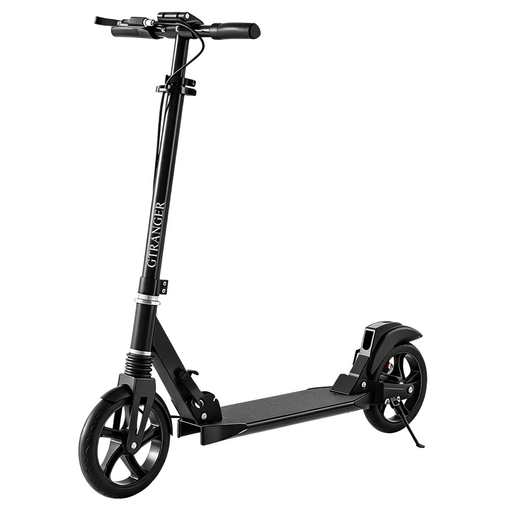 GTRANGER Foldable Kick Scooter for Adults Teens, Height Adjustable Push Scooter with Front Shock Absorption, Large Solid Wheels, Urban Commuter Kick Scooter