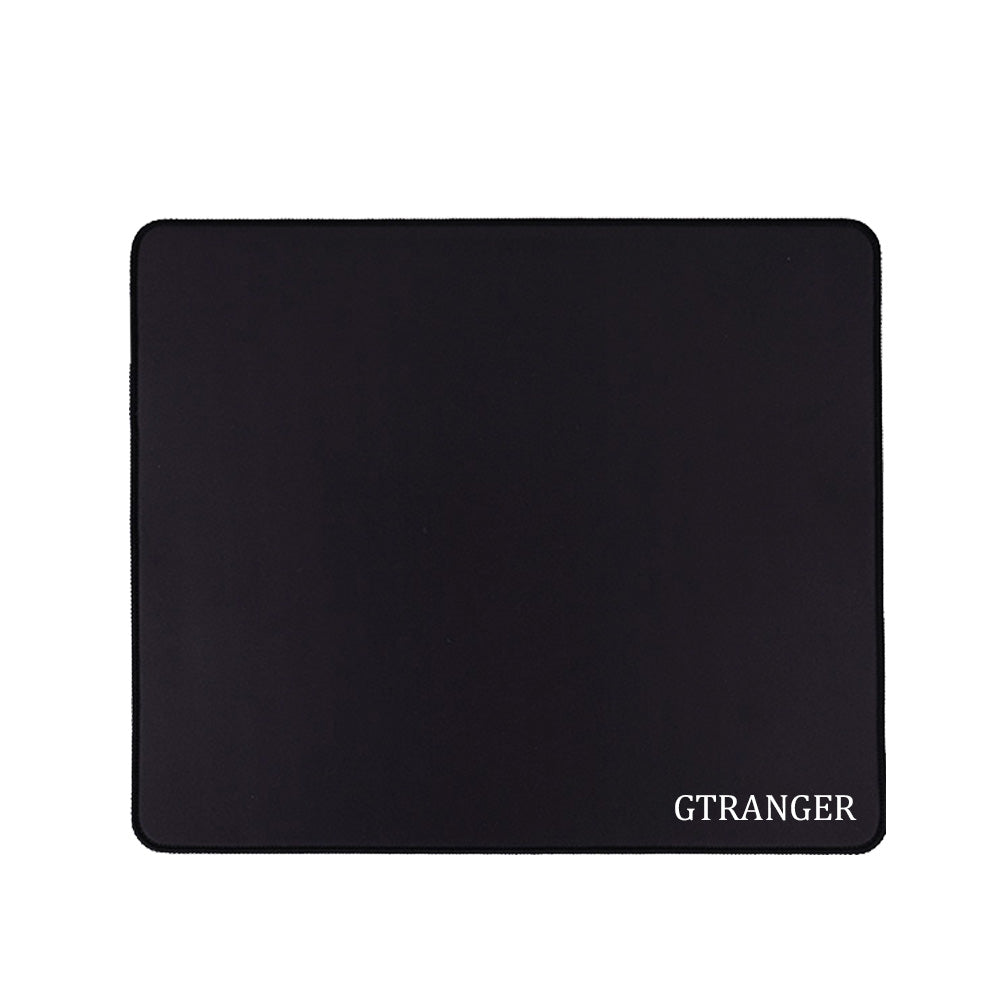 GTRANGER Black Gaming Mouse Pad, Non-Slip Rubber Base Mouse Mat with Stitched Edges, Smooth Waterproof Surface Mousepad for Office PC Laptop Game