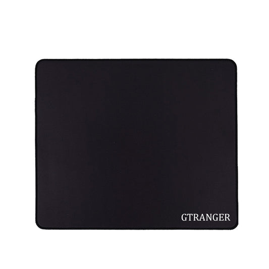 GTRANGER Black Gaming Mouse Pad, Non-Slip Rubber Base Mouse Mat with Stitched Edges, Smooth Waterproof Surface Mousepad for Office PC Laptop Game