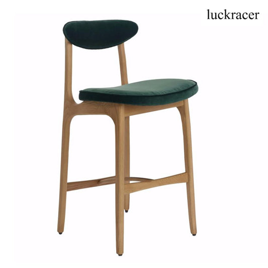 Luckracer Soft cushioned stool with solid wood backrest and armrests