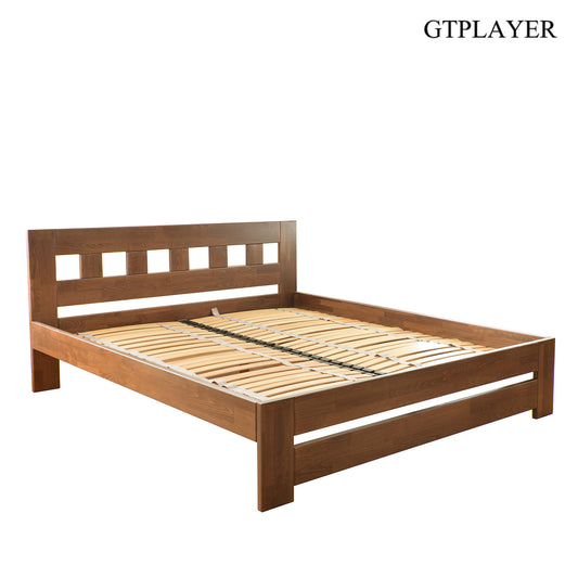 GTPLAYER Bed Frame and Headboard Solid Wood Platform Bed